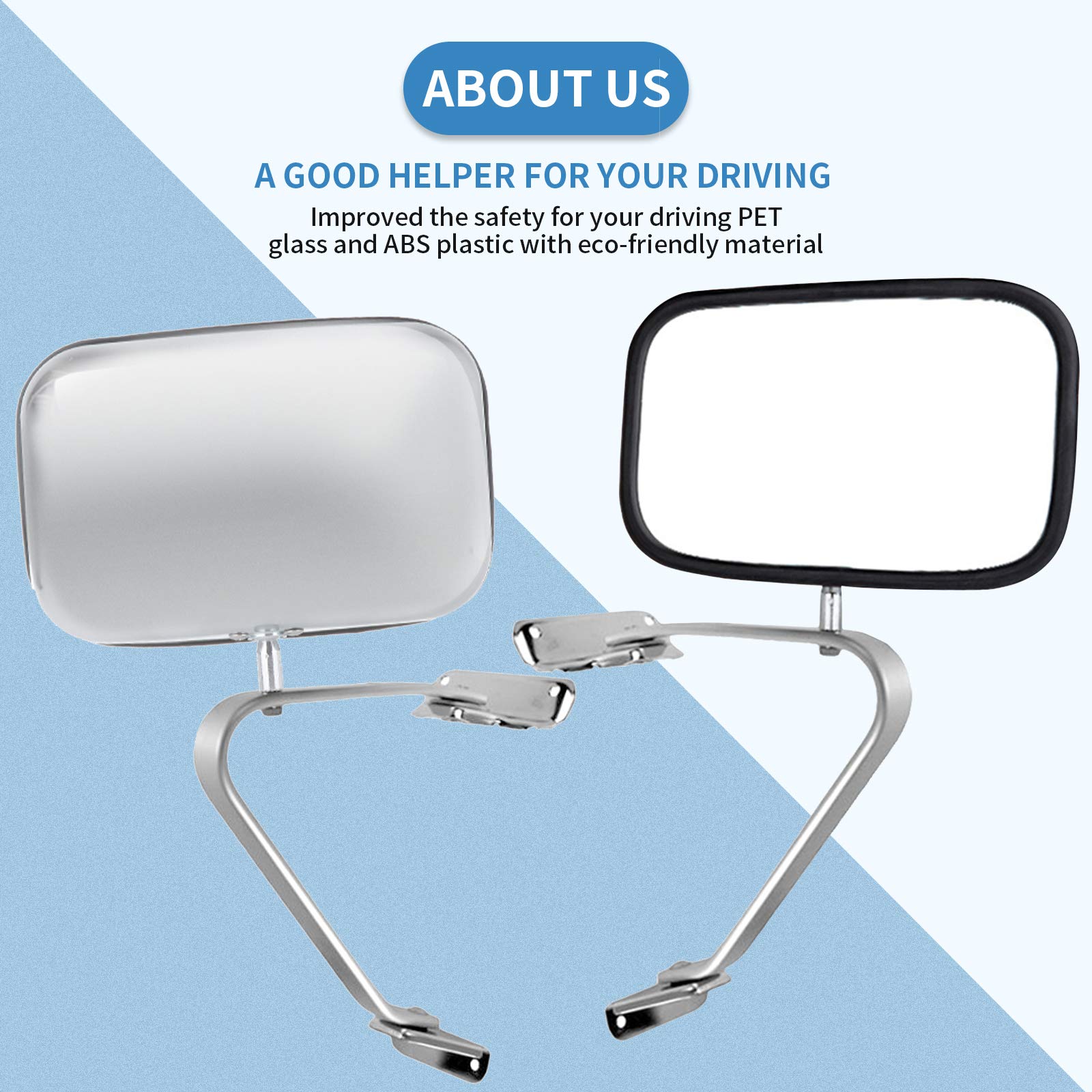 ECCPP Replacement Exterior Mirrors for 1980-1996 Ford Bronco F150, 1984-1990 Bronco II, 1991-1994 Explorer & 1980-1984 F100 Truck - Driver & Passenger Side - Perfect for Off-Roading, Towing & Daily Driving