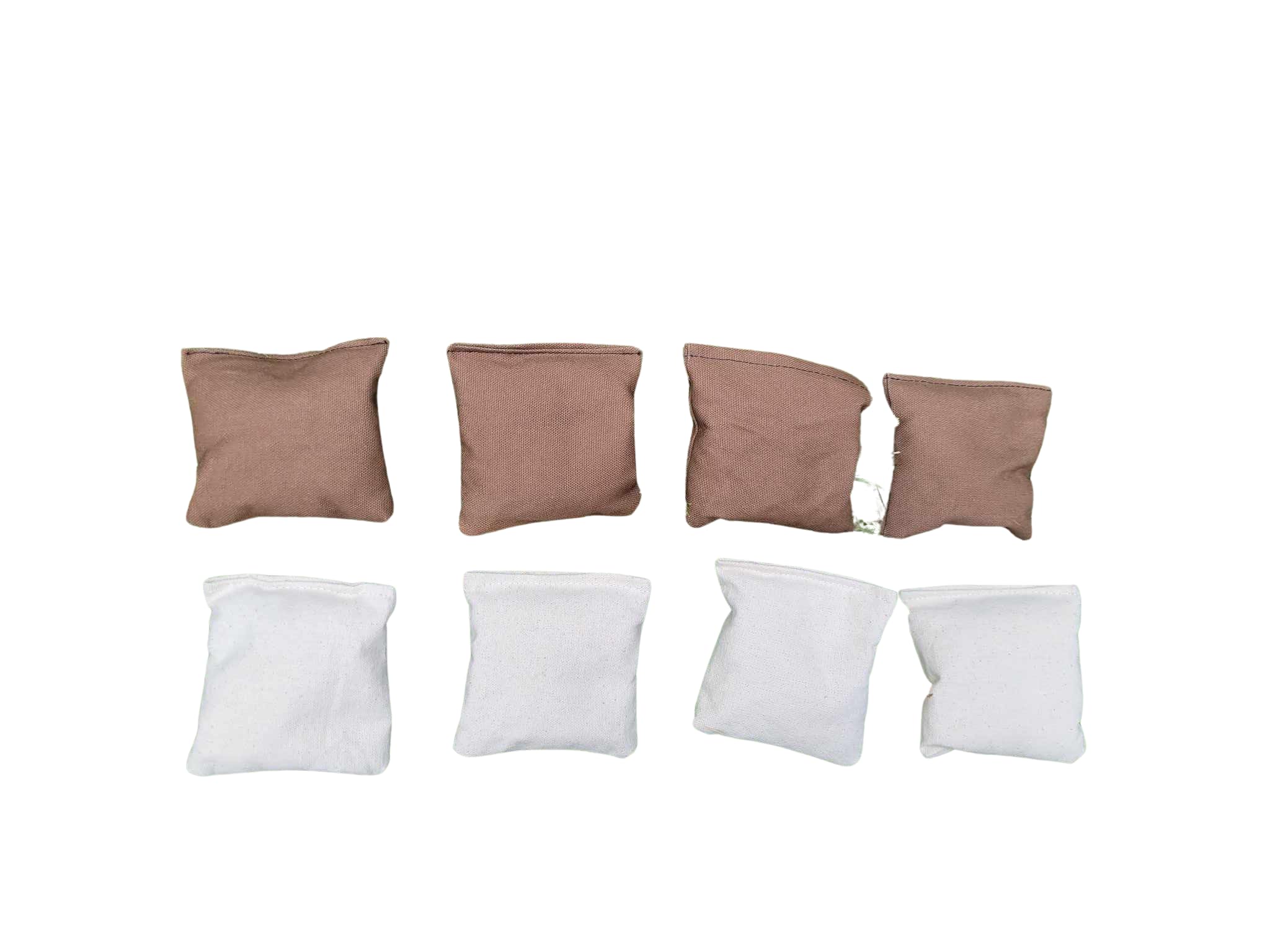 Premium 4-Inch Mini Cornhole Bags - Brown & Cream Replacement Bean Bags for Outdoor Games, Tailgating, and Backyard Fun