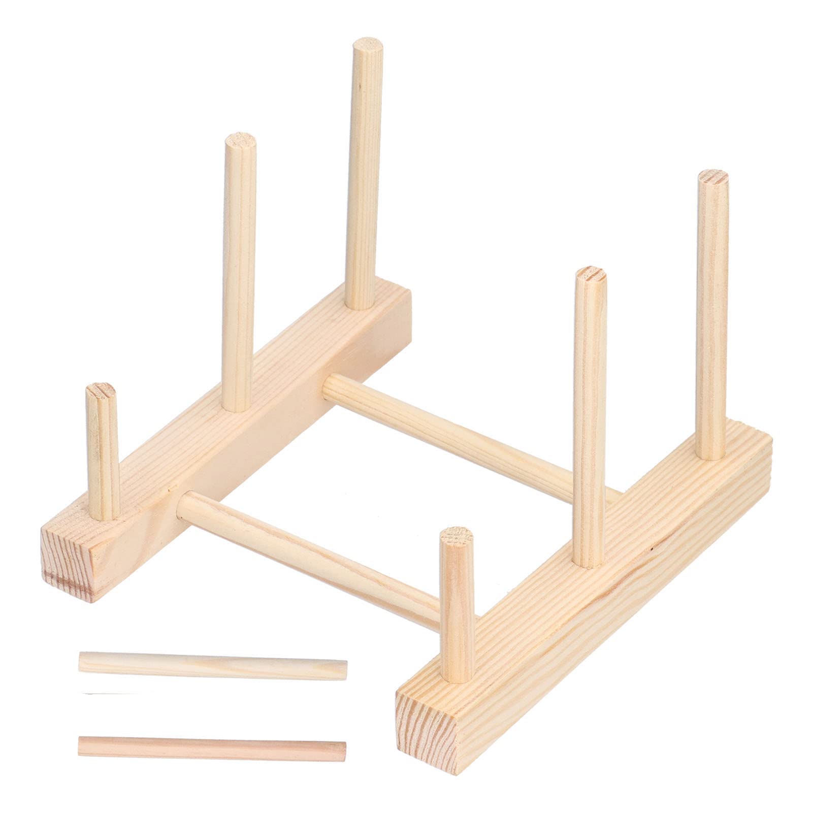 Wooden Dish Rack Organizer - Kitchen Drawer Plate Stand, Pot Lid Holder, Drain Rack for Cups, Cutting Boards, Bowls, Plates & Utensils - Perfect for Small Kitchen Spaces & Countertop Organization