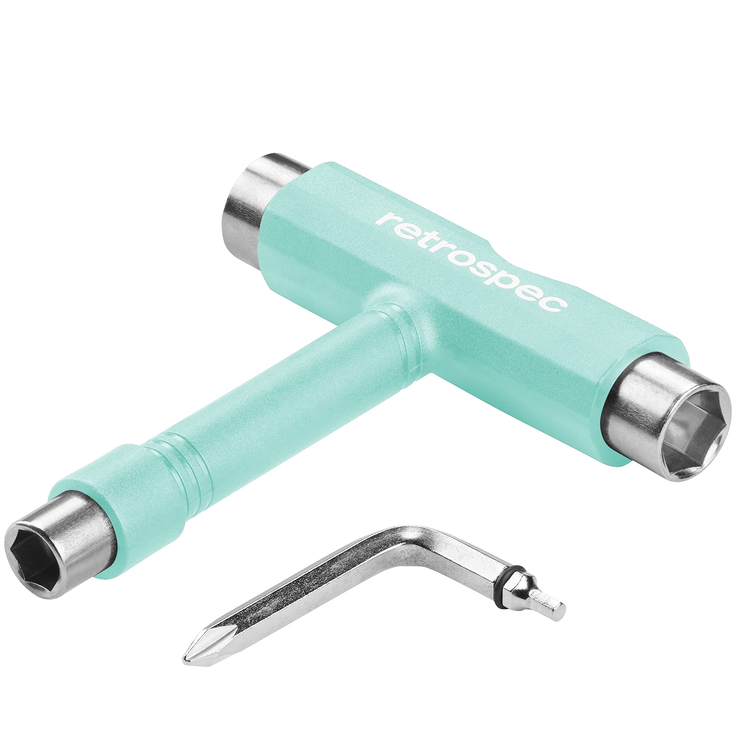 Retrospec Upkeep All-in-One Multi-Function Portable Skate Tool with 2-in-1 Allen Wrench & Phillips Head Screwdriver - Adjust & Tighten Skateboard/Longboard Wheels, Trucks, Kingpins - Perfect for Skate Park, Street Skating & DIY Maintenance