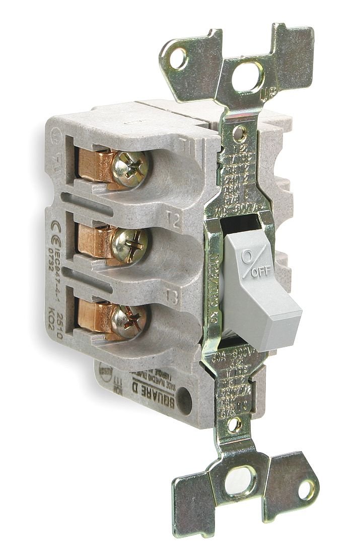 SCHNEIDER ELECTRIC 2510KO2 600V AC Manual Motor Starter Switch - Kplus Series, Black | Industrial Control Panel & HVAC System Use