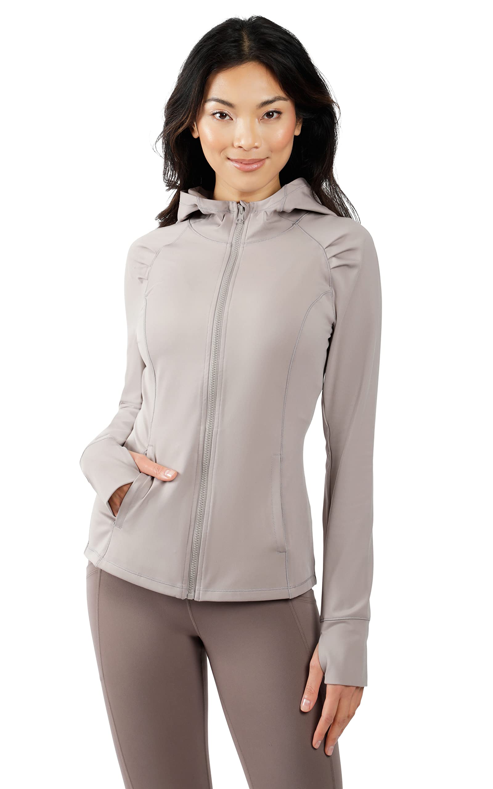 Yogalicious Women's Long Sleeve Full Zip Hoodie Jacket - Soft Fleece Pullover for Yoga, Workouts & Casual Wear
