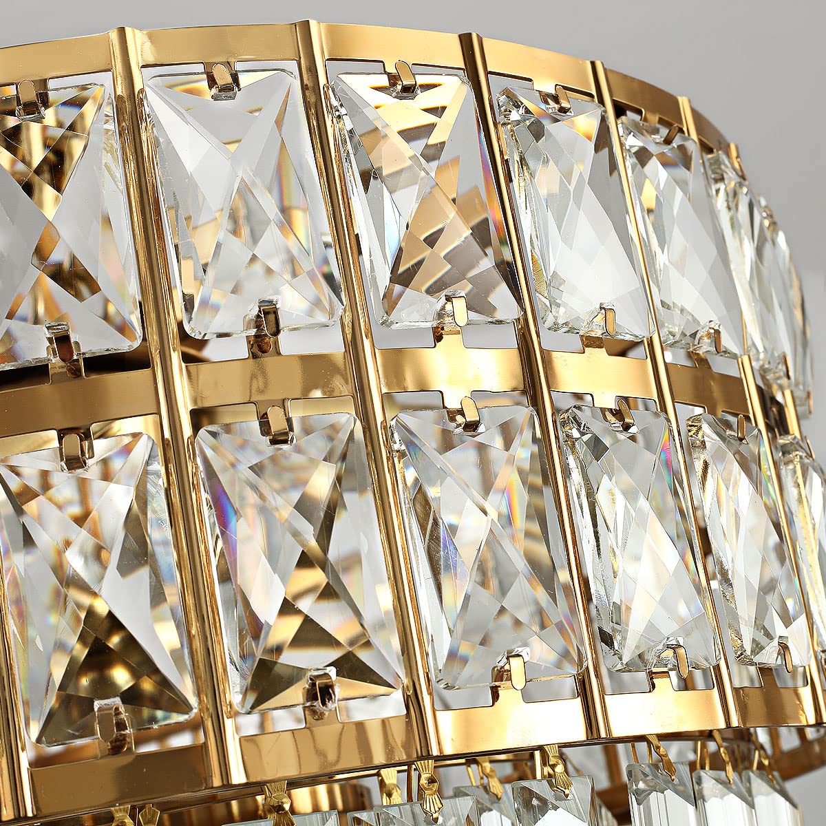 Elegant Modern Crystal Chandelier with Gold Finish - 75cm Round Pendant Light Fixture for Living Room, Dining Room & Restaurant Decor | E14 Base x 15 Lights | Perfect for Wedding Venues, Luxury Homes and Hotel Lobbies