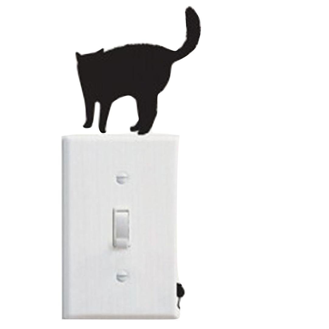 Franterd Cat Wall Stickers - Nursery Room Decor for Light Switch & Baby Room