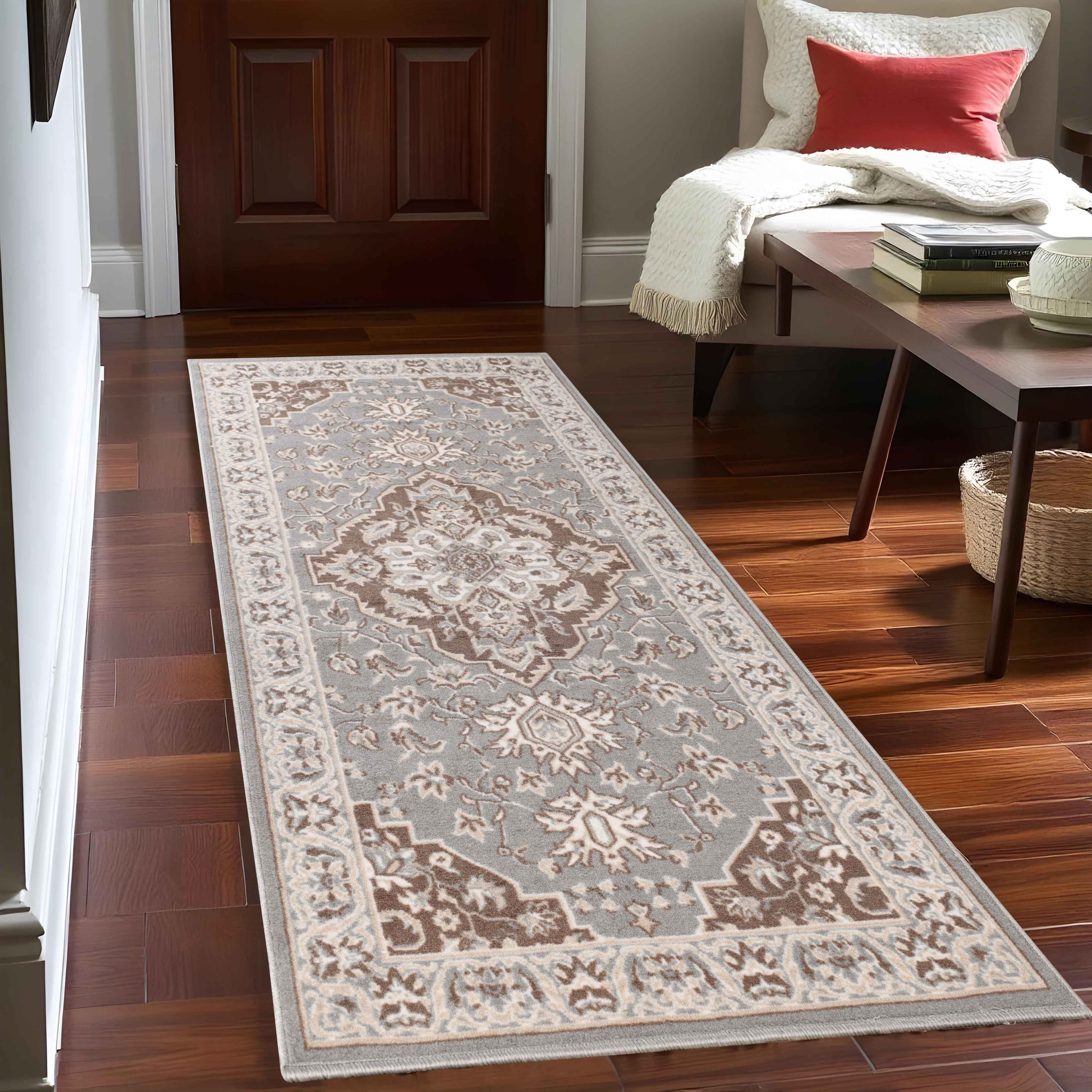 Glendale Traditional Floral Medallion Indoor Area Rug - Non-Slip Living Room Carpet, Bedroom Runner, Hallway Decor | Soft & Durable Home Floor Mat for Cozy Interior Design