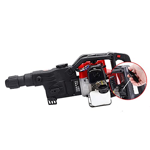 32.7CC Gas-Powered Demolition Jack Hammer Kit with Concrete Breaker Drill Bit - Heavy Duty Construction, Road Repair, Trenching & Demolition Tool for Professionals