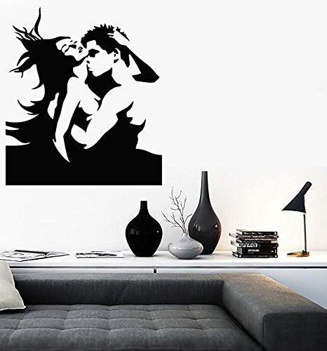 Large Vinyl Decal Couple Love - Romantic Bedroom Wall Stickers for Couples - Sexy Home Decor - Black (ig178) - Perfect for Bedroom, Living Room & Wedding Decor
