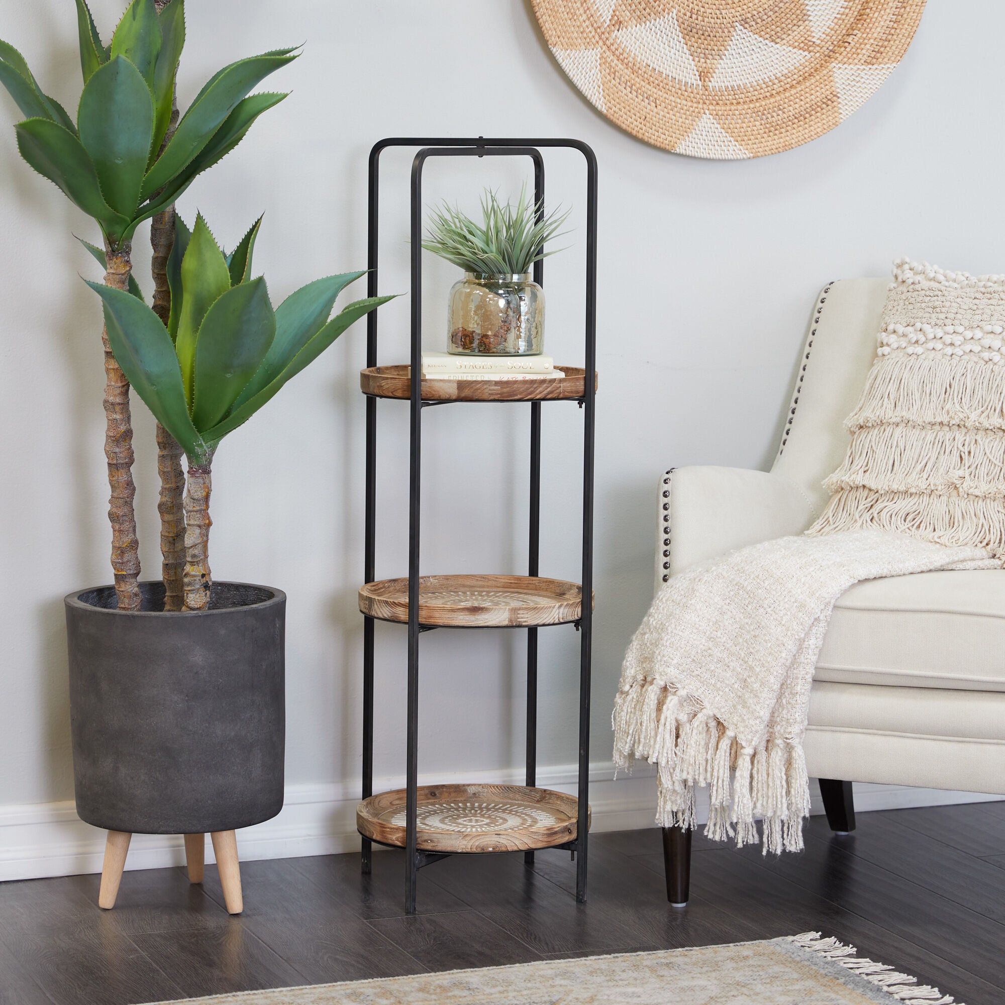 Lanier Traditional Shelving Unit - Wooden Bookcase for Home & Office Storage - Perfect for Living Room, Bedroom, or Study Organization