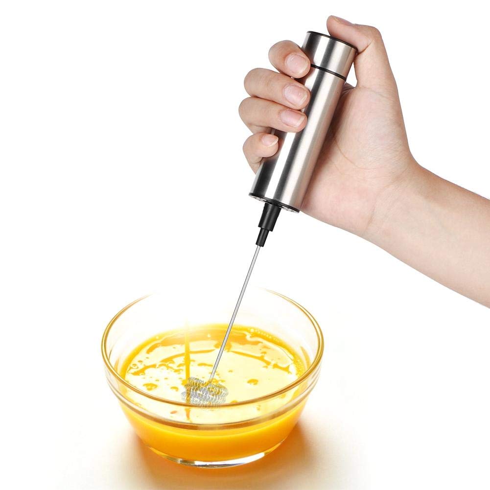 Stainless Steel Handheld Egg Beater & Milk Frother - 3-in-1 Mini Mixer for Whipping, Blending & Frothing - Perfect for Coffee, Baking, Cakes & Cooking at Home or Coffee Shops | Compact & Durable Kitchen Tool