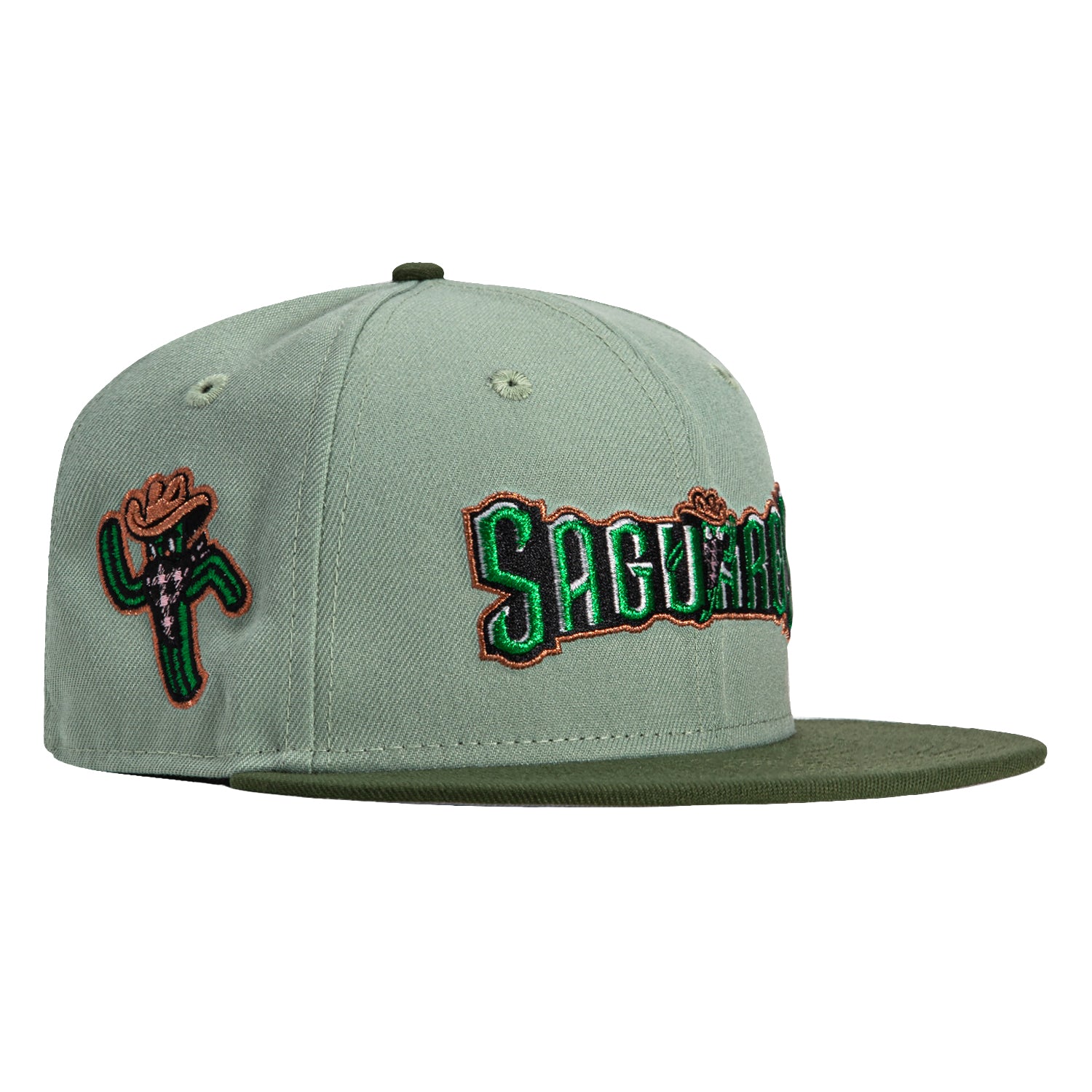 New Era 59Fifty Surprise Saguaros Logo Patch Baseball Cap - Everest Green & Olive - Perfect for Baseball Games, Outdoor Activities & Streetwear Fashion