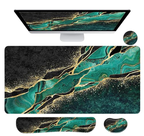 4Pcs-Gold Green Marble