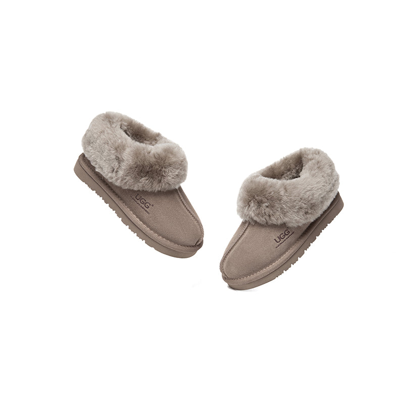 Australian Shepherd Kids UGG Slippers - Genuine Sheepskin Wool Ankle Boots for Boys & Girls - Cozy Indoor/Outdoor House Shoes for Winter & Cold Weather Comfort