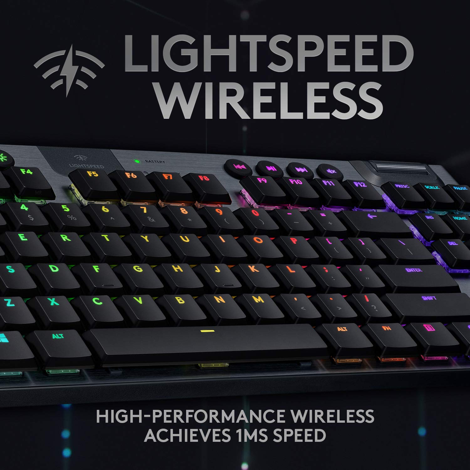 Logitech G915 TKL Wireless Mechanical Gaming Keyboard - Tenkeyless Design, Low Profile Switches, LIGHTSYNC RGB Backlighting, Bluetooth & Lightspeed Wireless - Black (Clicky Switch) | Perfect for PC Gaming, Office Work & Streaming Setups
