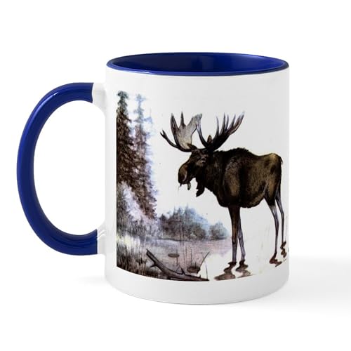 White/Navy Inside - Moose Mug