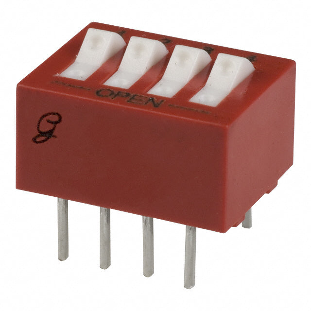 4 Position DIP Switch SPS Rocker Style - 150mA 30VDC for Circuit Boards & Electronic Devices | Perfect for Industrial Controls, DIY Projects & PCB Prototyping