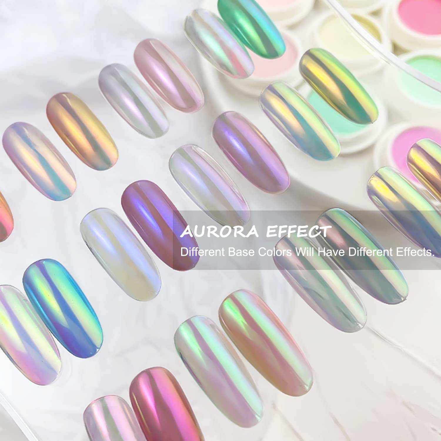 1 Pcs Mermaid Chrome Nail Powder - Holographic Iridescent Unicorn Glitter, Solid Laser Aurora Fairy Dust & Neon Pearl Pigment for DIY Nail Art | Perfect for Manicures, Pedicures & Nail Decoration (Yellow JH-08)