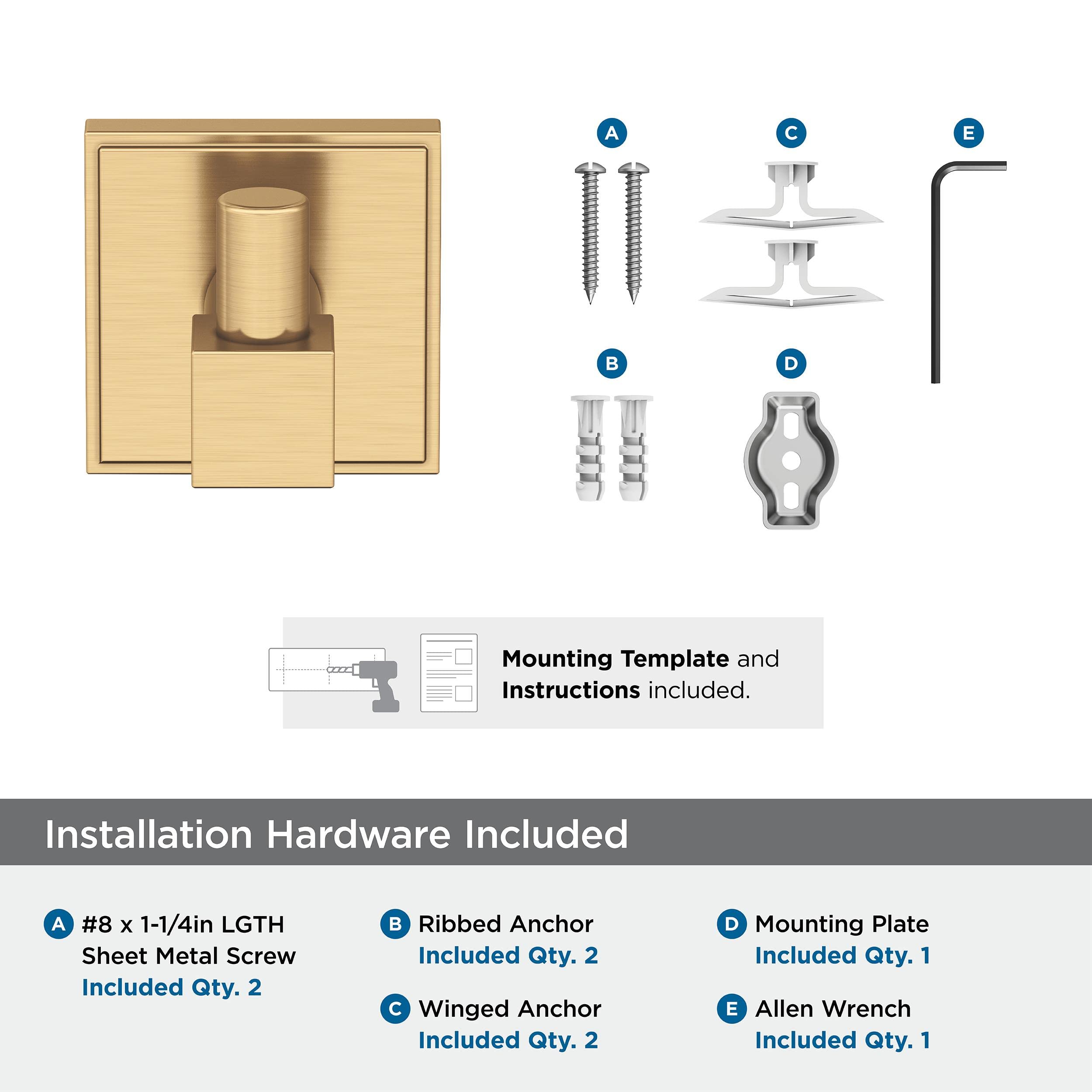 Amerock BH36070CZ Champagne Bronze Single Robe Hook - 1-7/8 Inch (48mm) Bathroom Towel Holder - Elegant Bath Accessory for Hanging Robes, Towels & Clothes - Perfect for Bathroom, Spa & Bedroom Organization