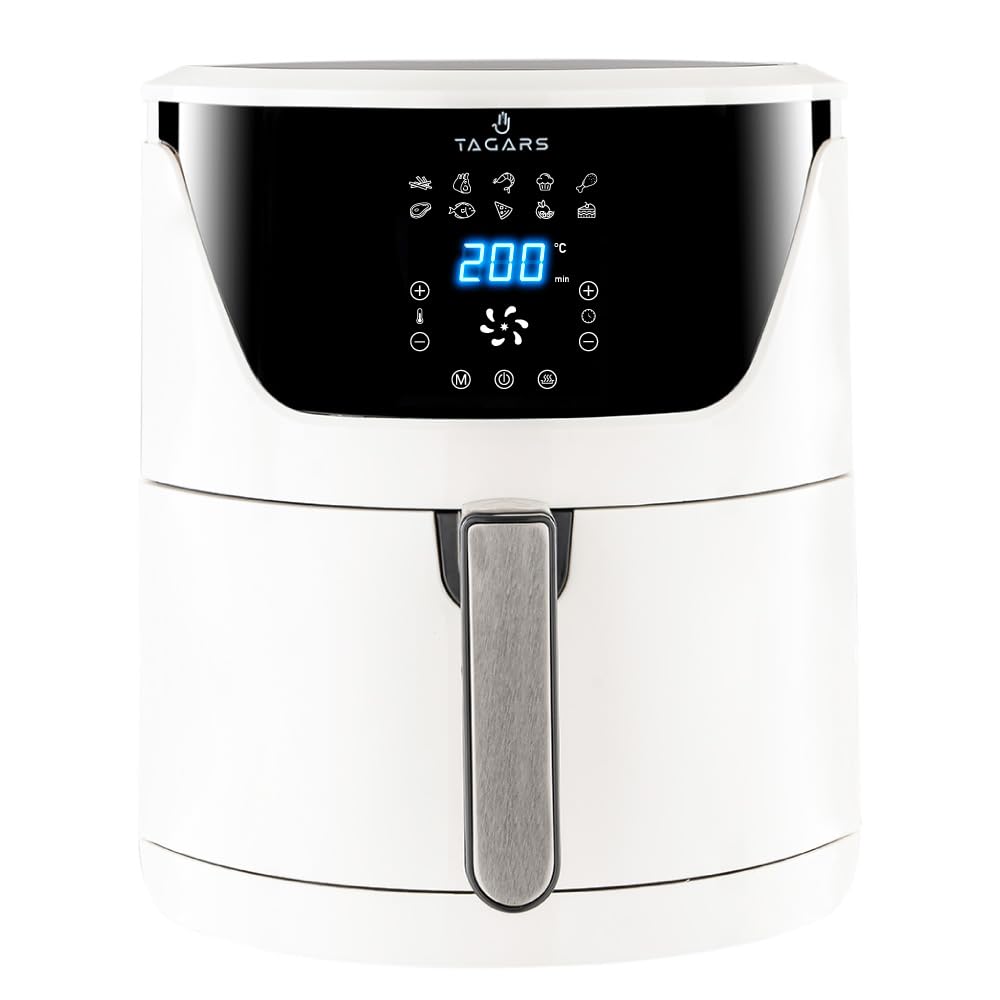 5L Digital Air Fryer with Touch Display, Rapid Heating System, 7 Cooking Presets, Timer & Removable Basket - 1400W - Perfect for Healthy Frying, Baking & Roasting at Home