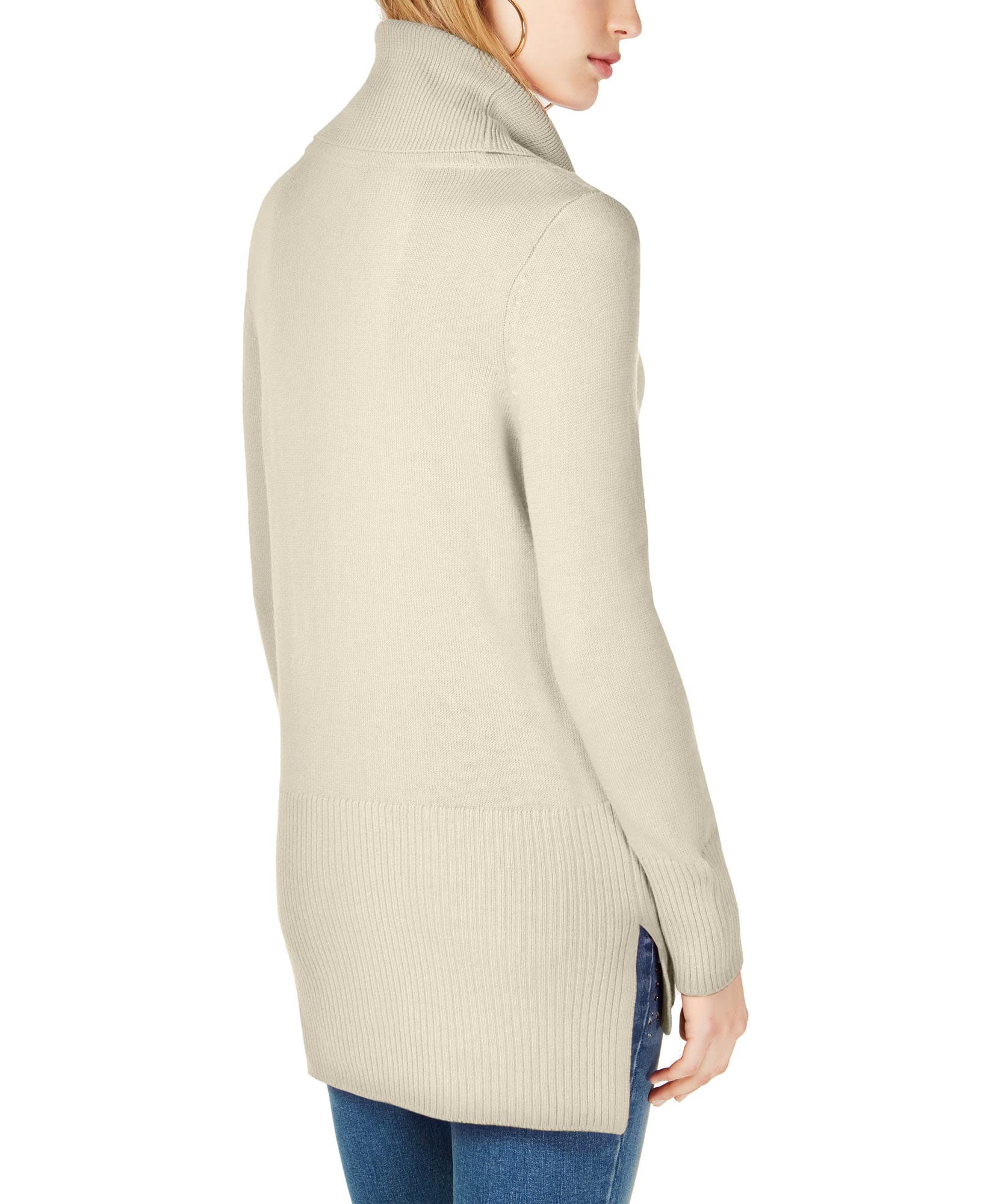 INC International Concepts Women's Cable Knit Tunic Sweater - Buttercream (Large) | Casual Long Sleeve Pullover for Fall & Winter | Perfect for Office, Date Night and Weekend Outfits