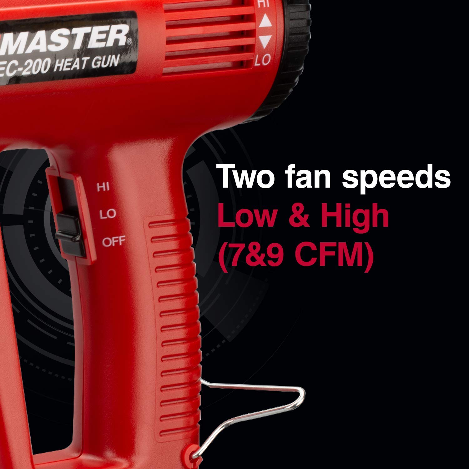 Master Appliance EC-200 Variable Temperature Heat Gun 120V, 10 Amps, 1200W Hot Air Gun for Shrink Wrap, Wire Connectors, Shrink Tubing, Crafts & Paint Stripping - Perfect for DIY Projects, Home Repairs and Professional Use
