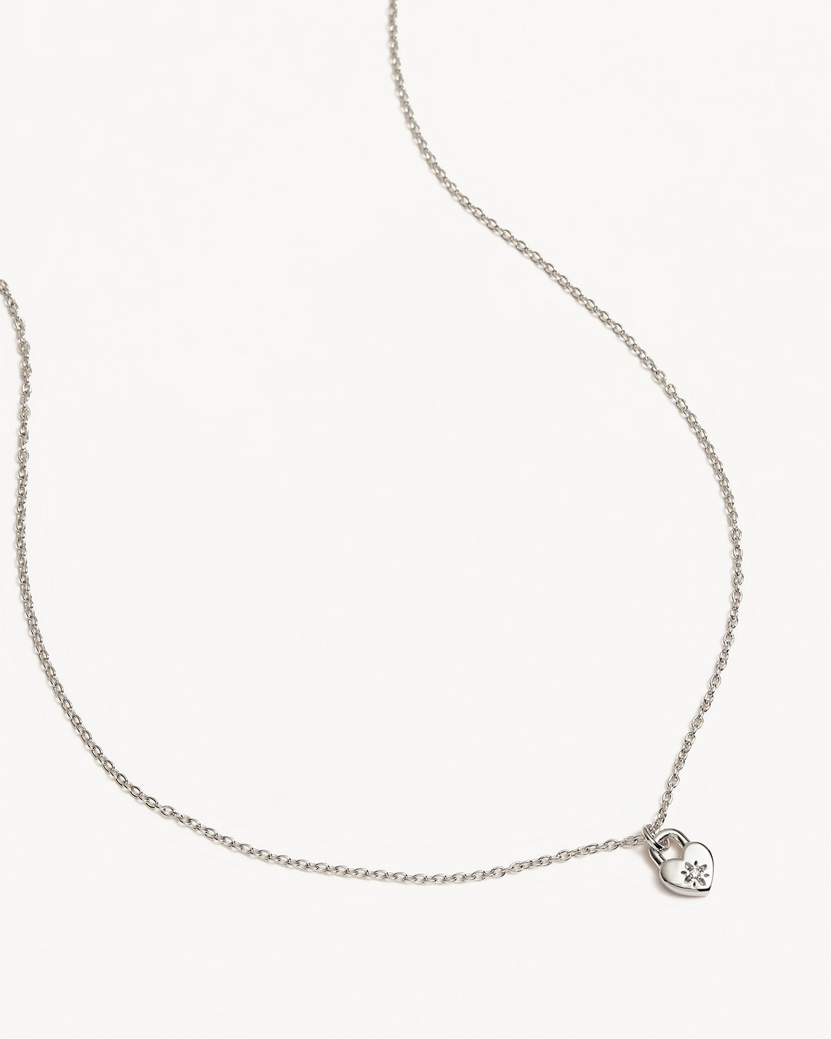 Sterling Silver Crystal Lotus Heart Padlock Necklace for Women - Elegant Jewelry Gift for Valentine's Day, Anniversary & Special Occasions - Perfect for Romantic Dates, Weddings & Everyday Wear