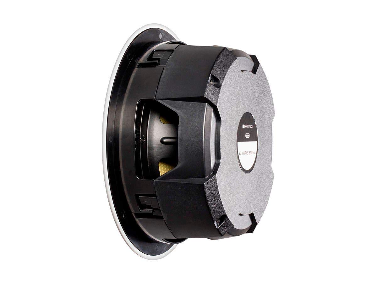 Monoprice 8-Inch 2-Way Aramid Fiber In-Ceiling Speakers - Black with Covered Crossover (Pair) - Perfect for Home Theater & Surround Sound Systems