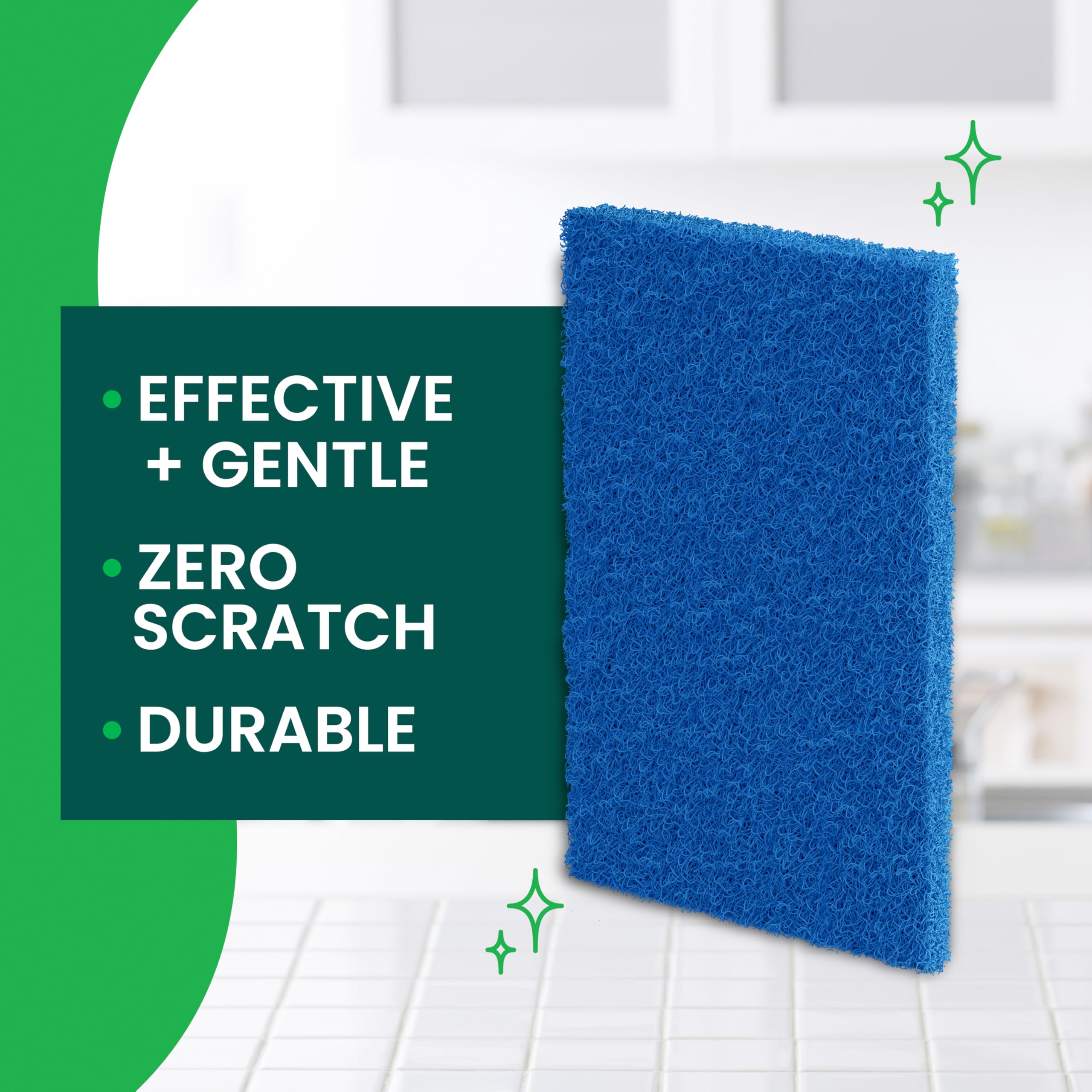 Scotch-Brite Zero Scratch Scrub Pads - 3 Pack for Dishes, Pans & Glass - Reusable & Durable for Kitchen & Bath Cleaning