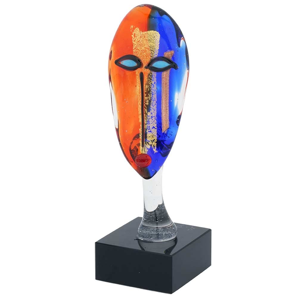 Authentic Murano Glass Modigliani Head of A Woman Sculpture - Small Handmade Venetian Art for Home Decor & Gift