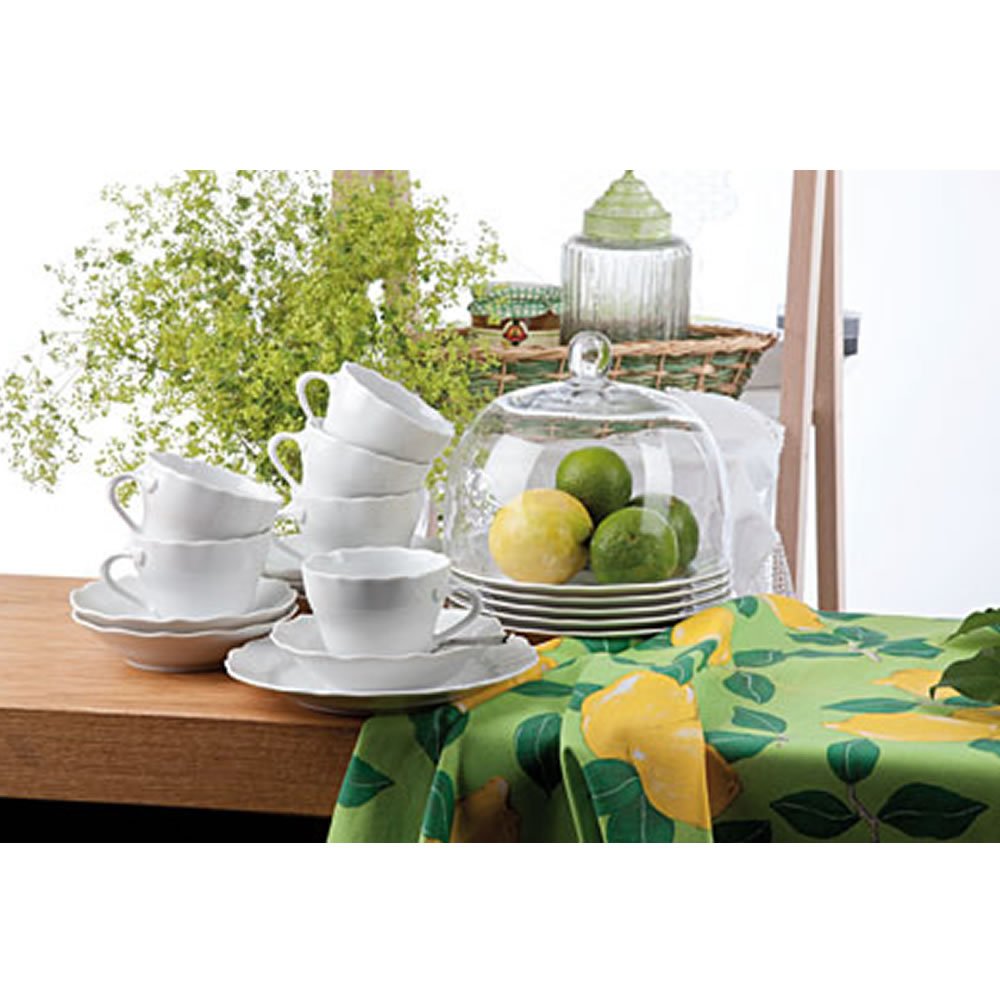 Maria Theresia 18-Piece White Porcelain Coffee Set - Elegant Tea & Coffee Service for Afternoon Tea, Bridal Shower & Hostess Gifts