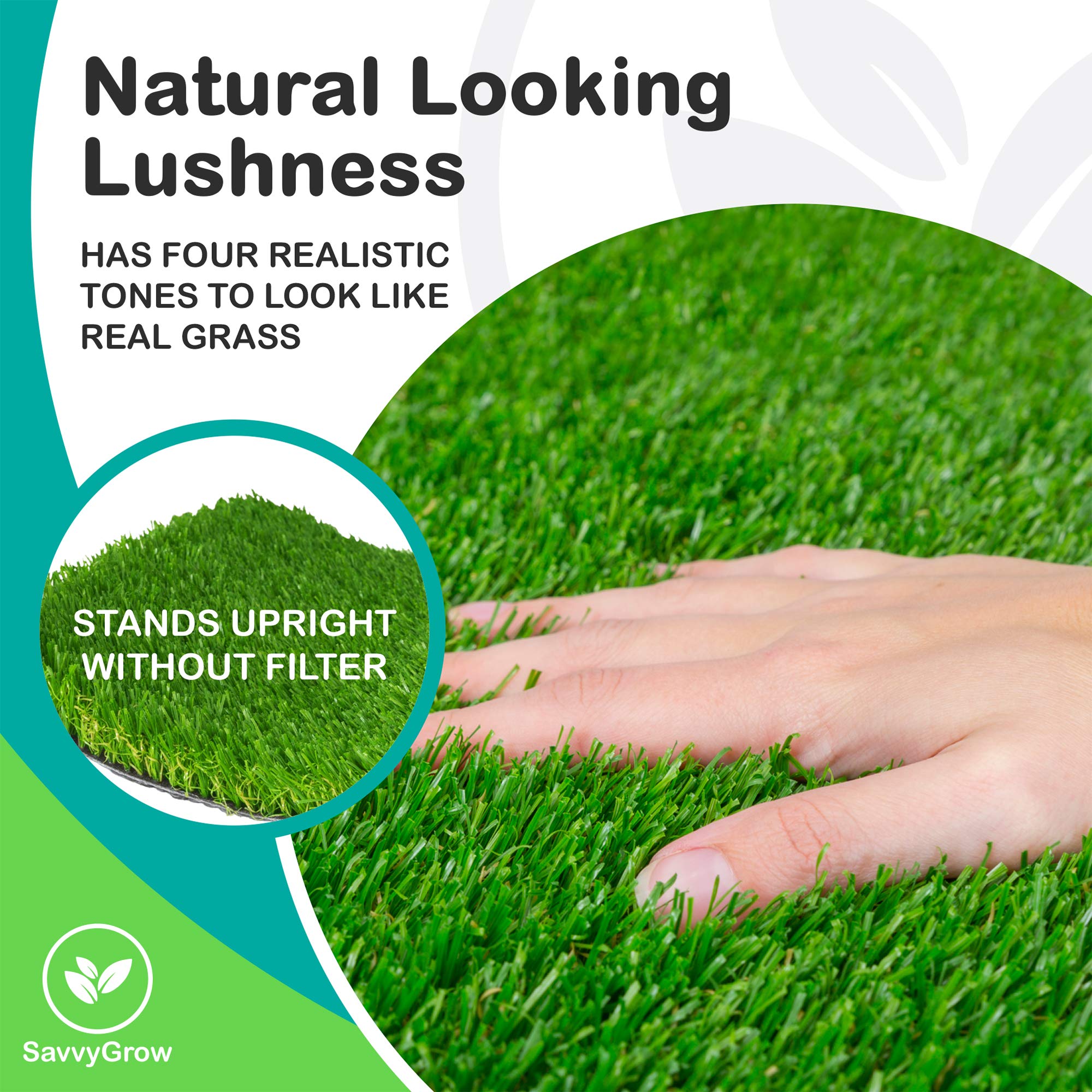 Premium 5 ft x 8 ft Realistic Astroturf Rug - Eco-Friendly Synthetic Grass Carpet with Drain Holes - Easy to Clean, Non-Toxic & Durable - Perfect for Patio, Backyard, Play Area & Photo Backdrop (Multiple Sizes Available)