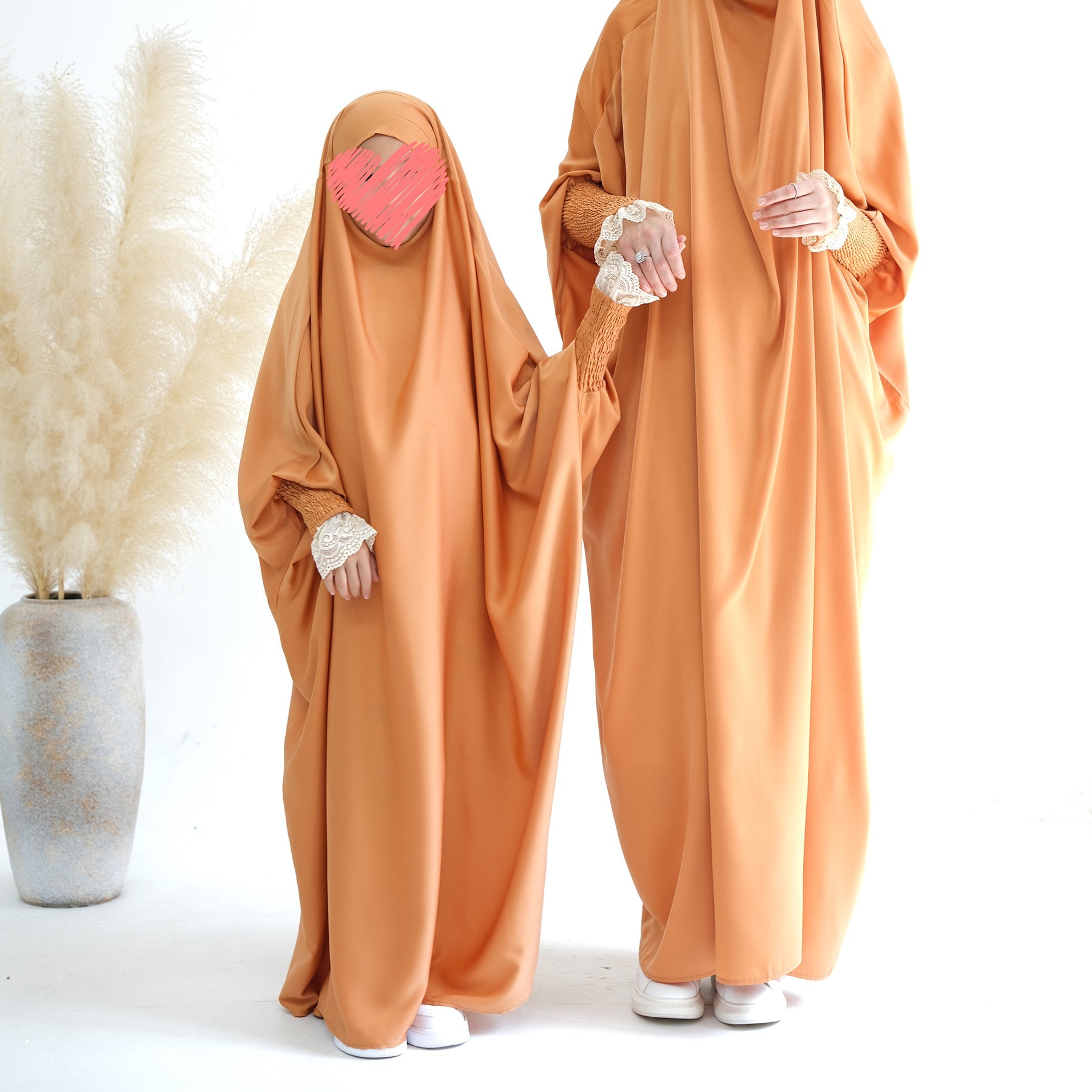 Marwa Kids Satin Hijab Scarf - Soft & Breathable Islamic Headscarf for Girls - Sandstone Color - Perfect for School, Prayer & Everyday Wear