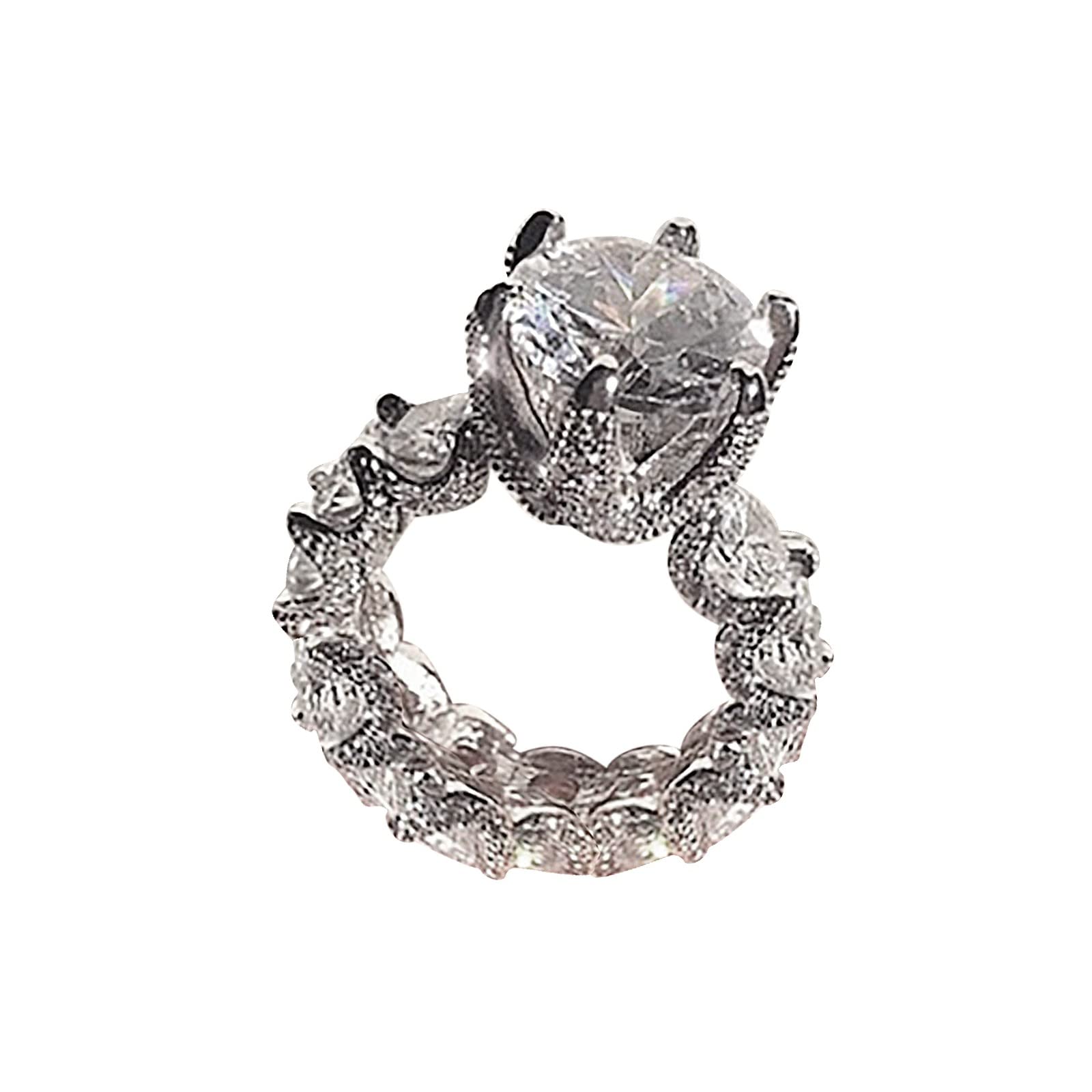 Blue Rhinestone Vintage Peacock Ring with Round Gemstone – Elegant Diamond Jewelry for Women, Perfect Gift for Birthday, Anniversary & Special Occasions (One Size)