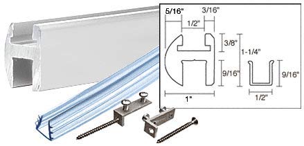 CRL Satin Anodized Deluxe Shower Door Header Kit - 95 Inch Long Aluminum Frame for Bathroom Glass Enclosure - Perfect for Modern Home & Spa Renovation