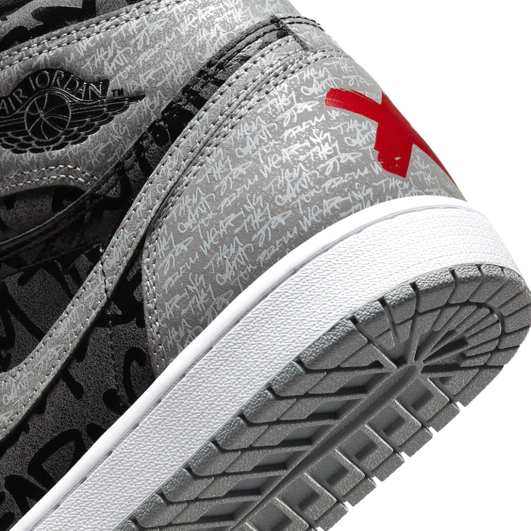 Air Jordan 1 Retro High OG Rebellionaire Sneakers - Black White Particle Grey Basketball Shoes for Men - Streetwear & Casual Wear