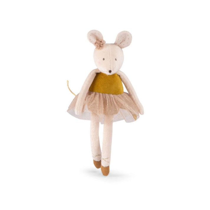 Golden Mouse Plush Toy - Moulin Roty The Little School of Dance Collection - Perfect Gift for Kids, Baby Shower & Nursery Decor