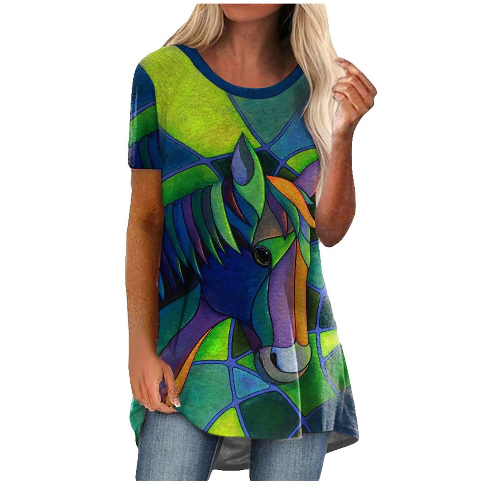 Women's Floral Print V-Neck Loose Blouse - Cute Casual Vacation Tops for Summer Outfits, Beach Wear & Date Night