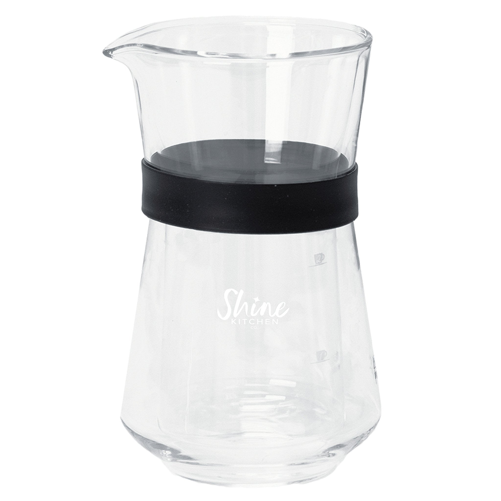 Shine Kitchen Co.® Double Wall Insulated Glass Carafe with Lid - 34oz/1L Heat & Cold Resistant Beverage Pitcher for Coffee, Tea, Water - Perfect for Home, Office & Outdoor Use