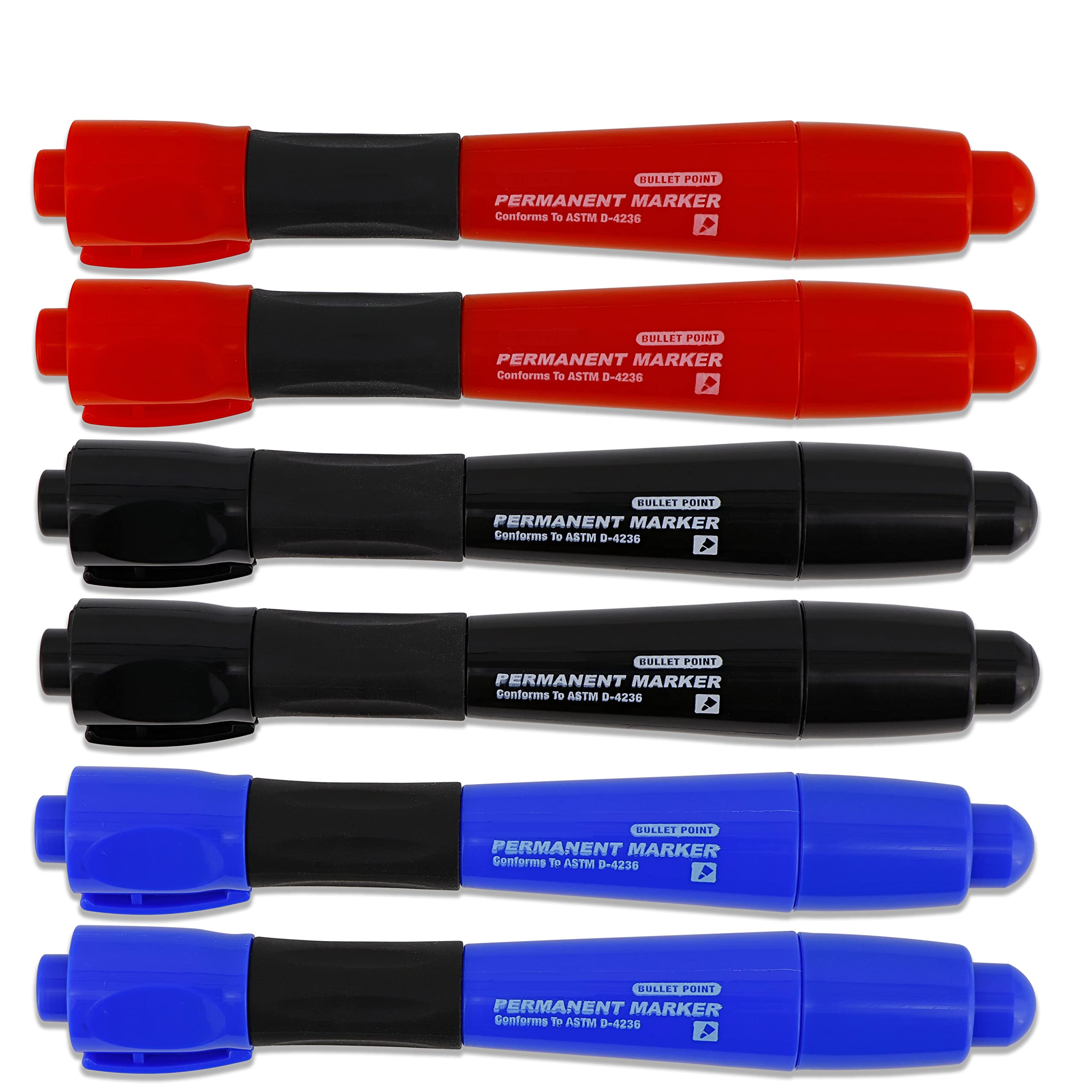 Emraw Jumbo Permanent Markers - 12 Pack Assorted Colors, Bullet Tip, Waterproof & Quick-Drying - Bold Lines for Signs, Posters, Art Projects & Office Use