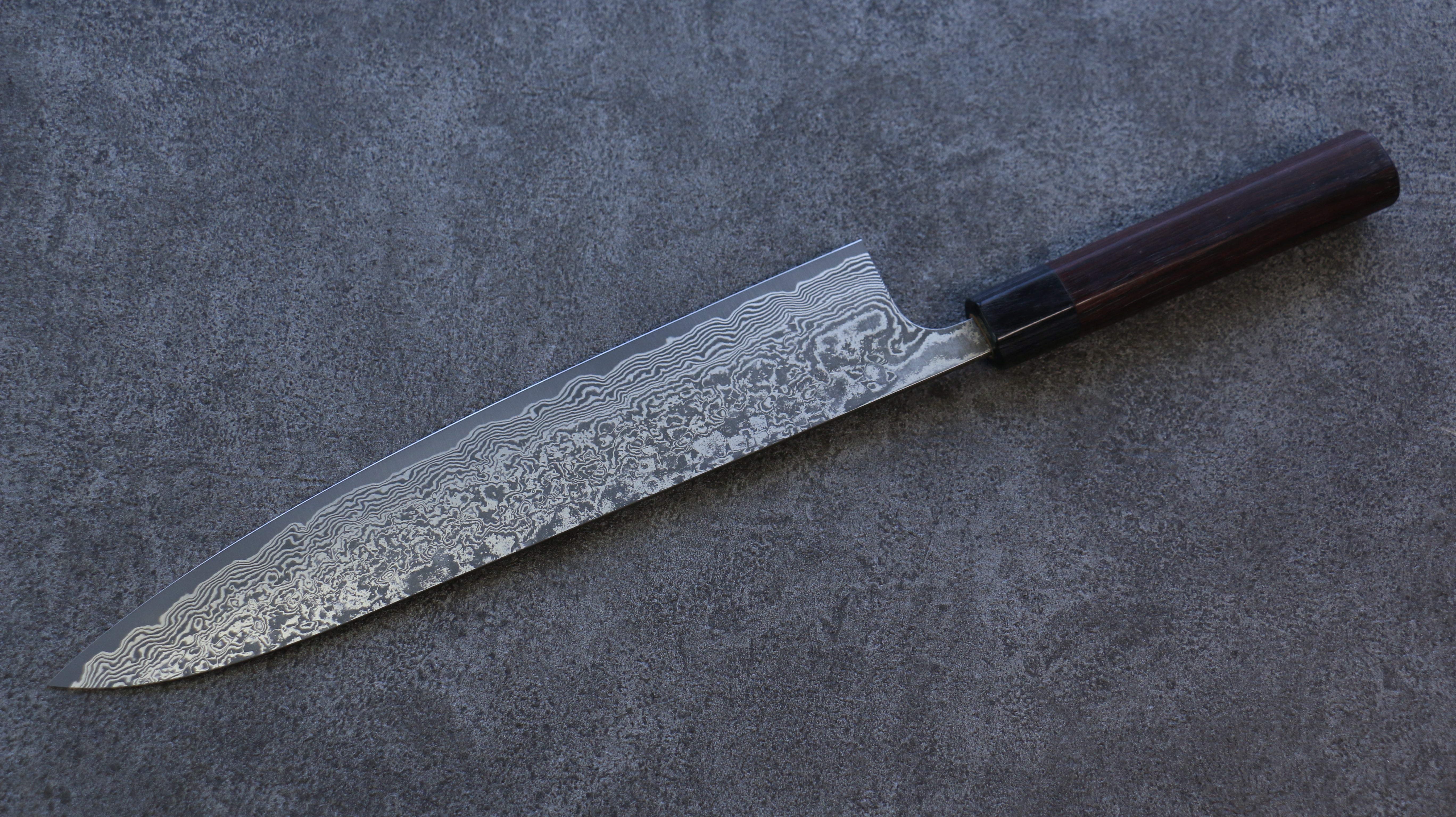 Premium Nao Yamamoto SG2 Black Damascus Gyuto 270mm Japanese Chef Knife with Exotic Shitan Handle - Perfect for Sushi, Meat Slicing & Professional Kitchen Use