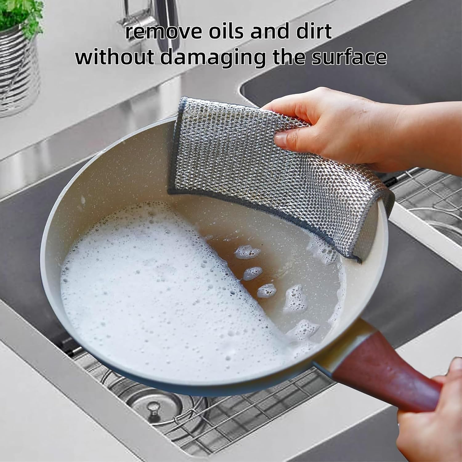 Shrux Premium Dishwashing Rags - Extra Strong Scrubbing & Cleaning Cloths for Kitchen Dishes, Sinks, Countertops, Stove Tops | Easy Rinse Steel Wire Dish Cloth | Scratch-Free Powerful Cleaning Wipes for Utensils & Bathroom | Ideal for Daily Kitchen Cleaning & Tough Stain Removal