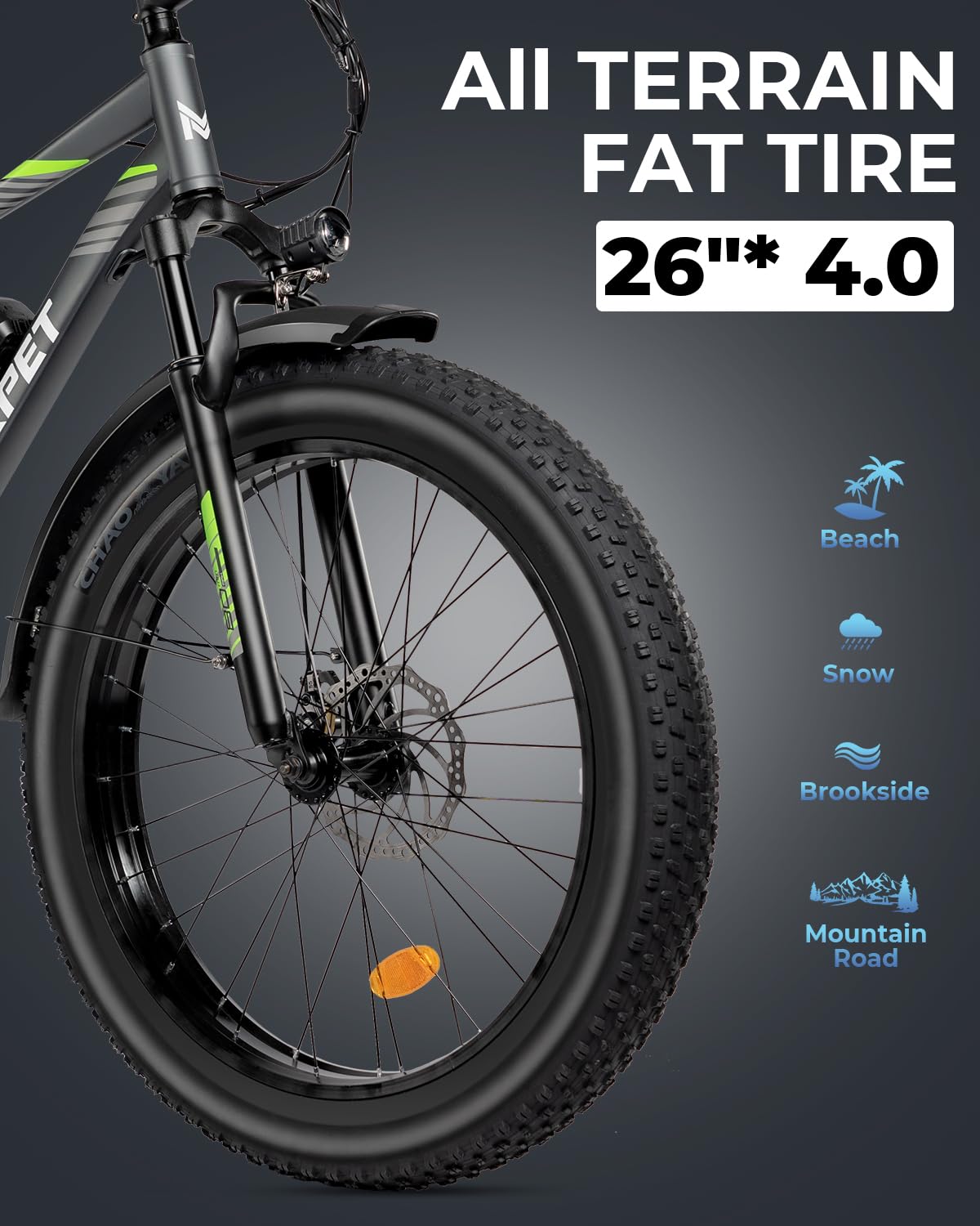 1500W Peak 25MPH Electric Bike for Adults - 65 Mile Range, 26