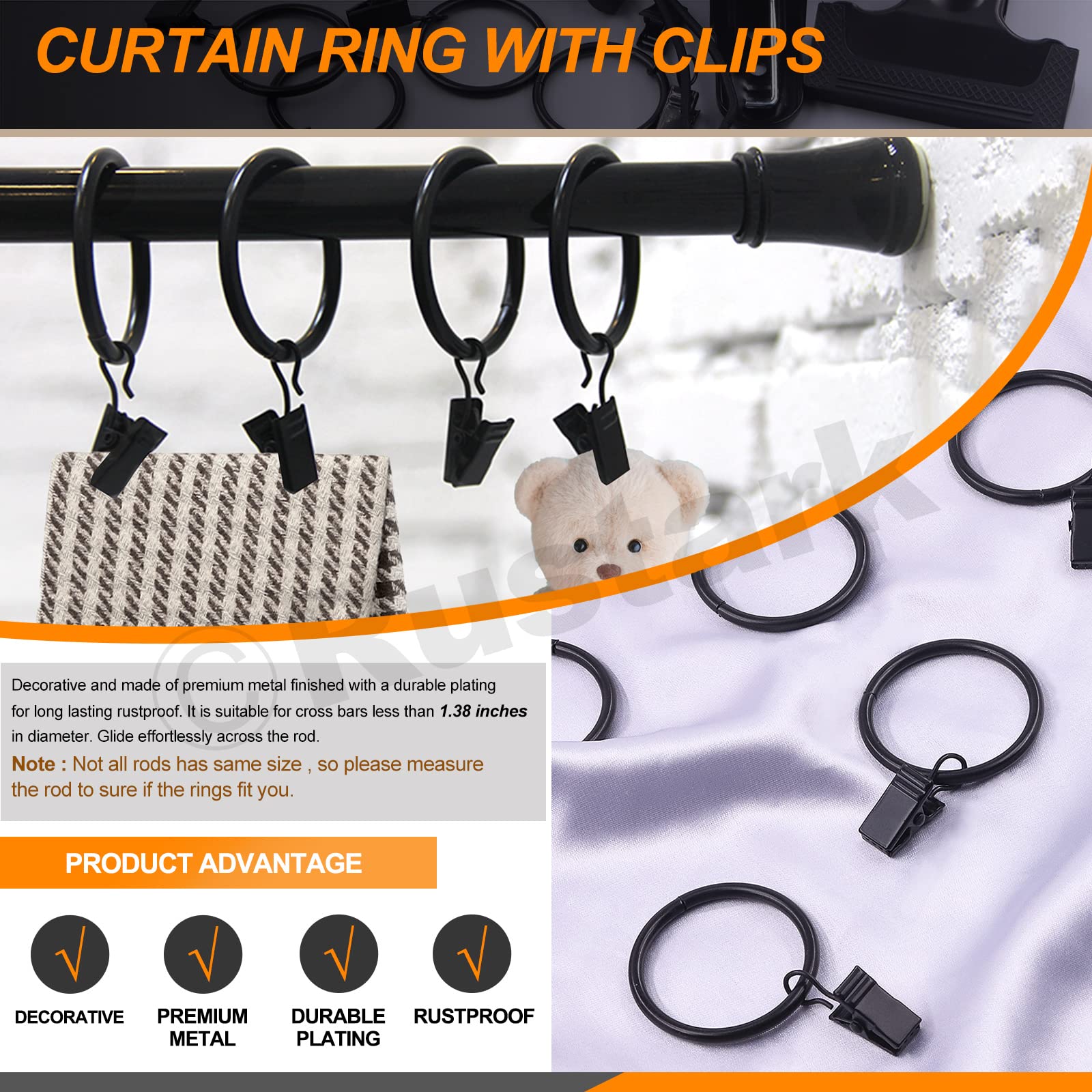 22Pcs Heavy Duty Spring Clamps - Elastic Photo Backdrop Clips Holder Kit with Metal Rings for Photography, Video Studio, Curtains & Fabric - Perfect for Photo Backdrops, Home Decor, and DIY Projects