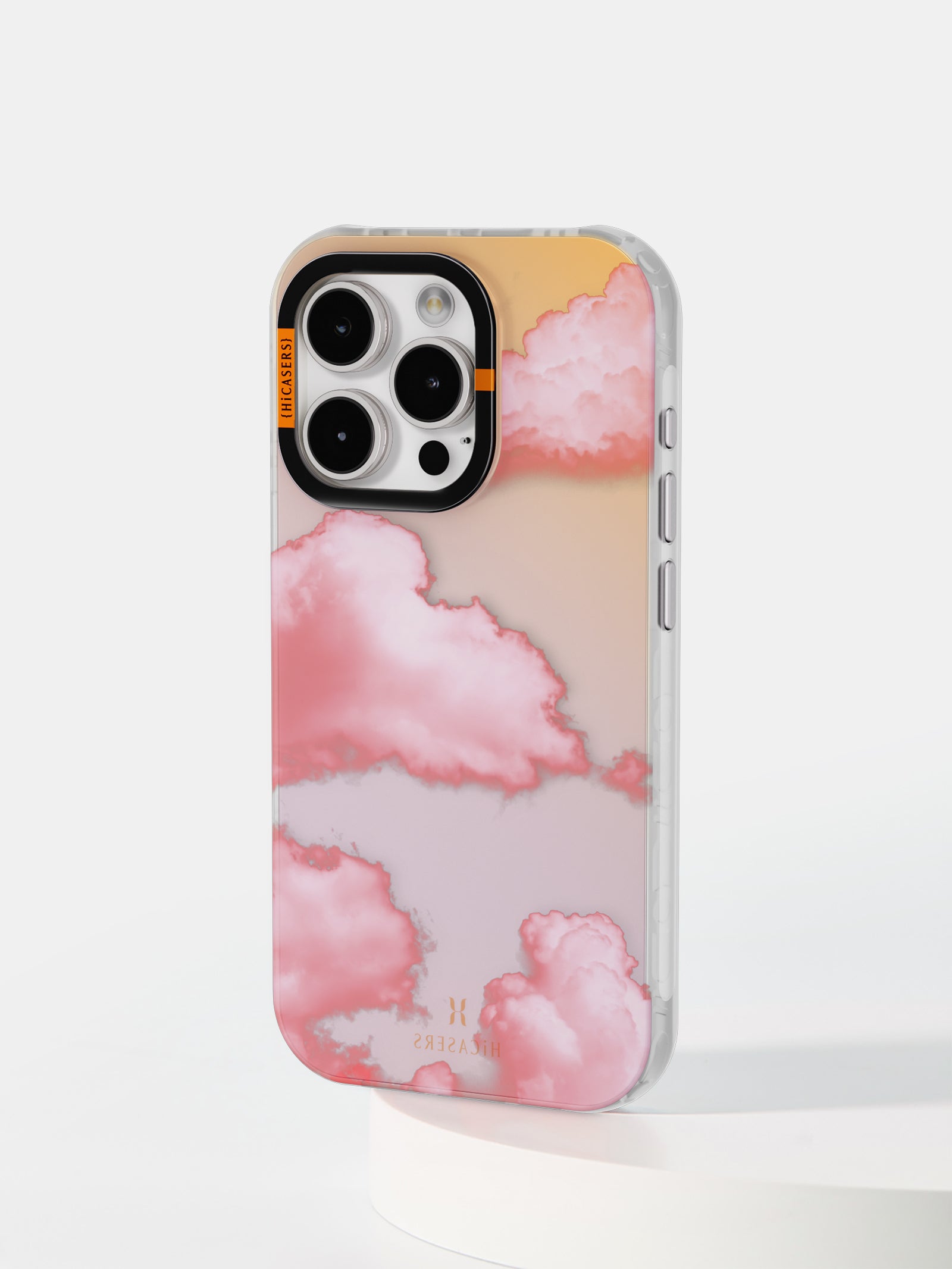 Cumulus Large Pattern Iridescent Phone Case Pink - Trendy Protective Cover for iPhone & Samsung, Perfect for Everyday Use & Fashion Accessories