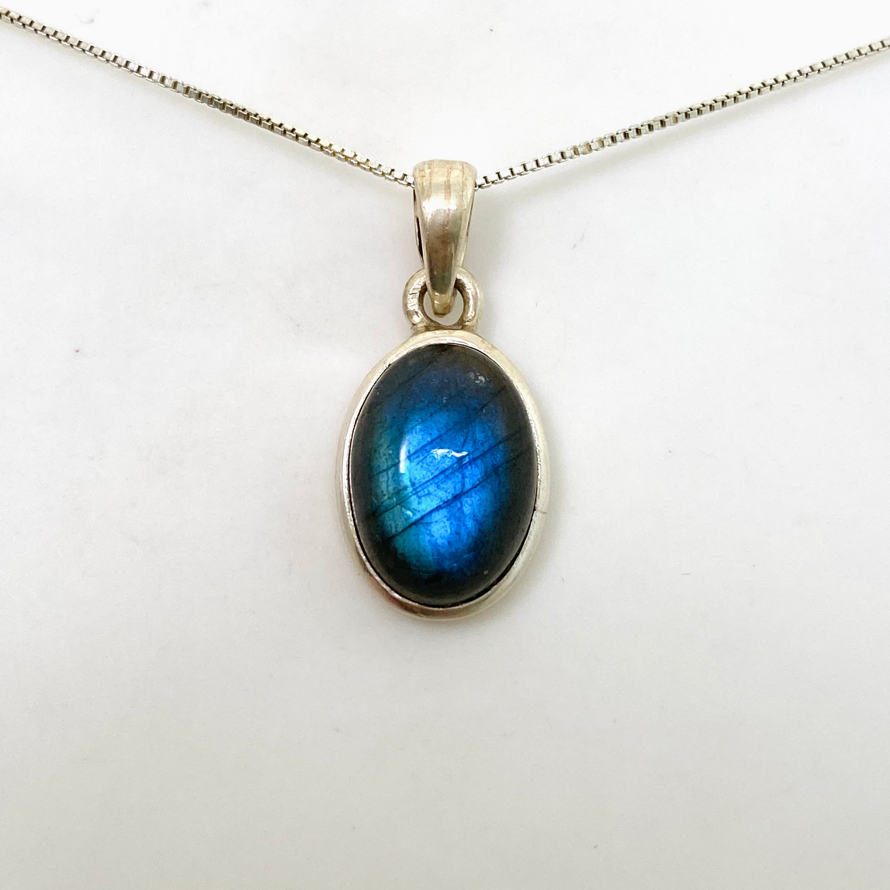 Natural Labradorite Oval Cabochon Pendant - Handmade Silver Jewelry PPGJ1046 for Women, Gift for Her, Spiritual Healing & Energy Protection | Perfect for Meditation, Yoga & Everyday Wear