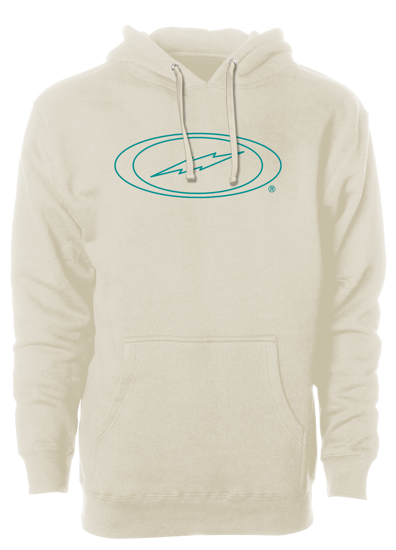 Storm Oval Bolt Logo Hoodie - Teal Outline Pullover Sweatshirt for Men & Women | Streetwear Fashion, Casual Wear & Outdoor Activities