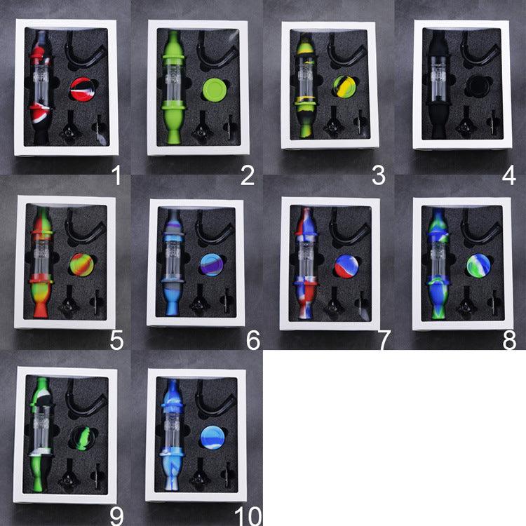 Premium Silicone Glass Nectar Collector Kit with Titanium Nail & Glass Bowl - Portable Dab Rig for Concentrates | Perfect for Home Use, Travel & On-the-Go Dabbing