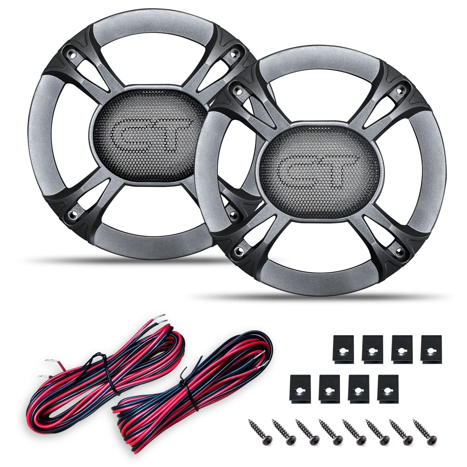 CT Sounds Bio 6.5-Inch 2-Way Coaxial Car Speakers with Silk Dome Tweeters - High Performance Full Range Audio for Cars, Trucks & SUVs - Perfect for Upgrading Factory Stereo Systems