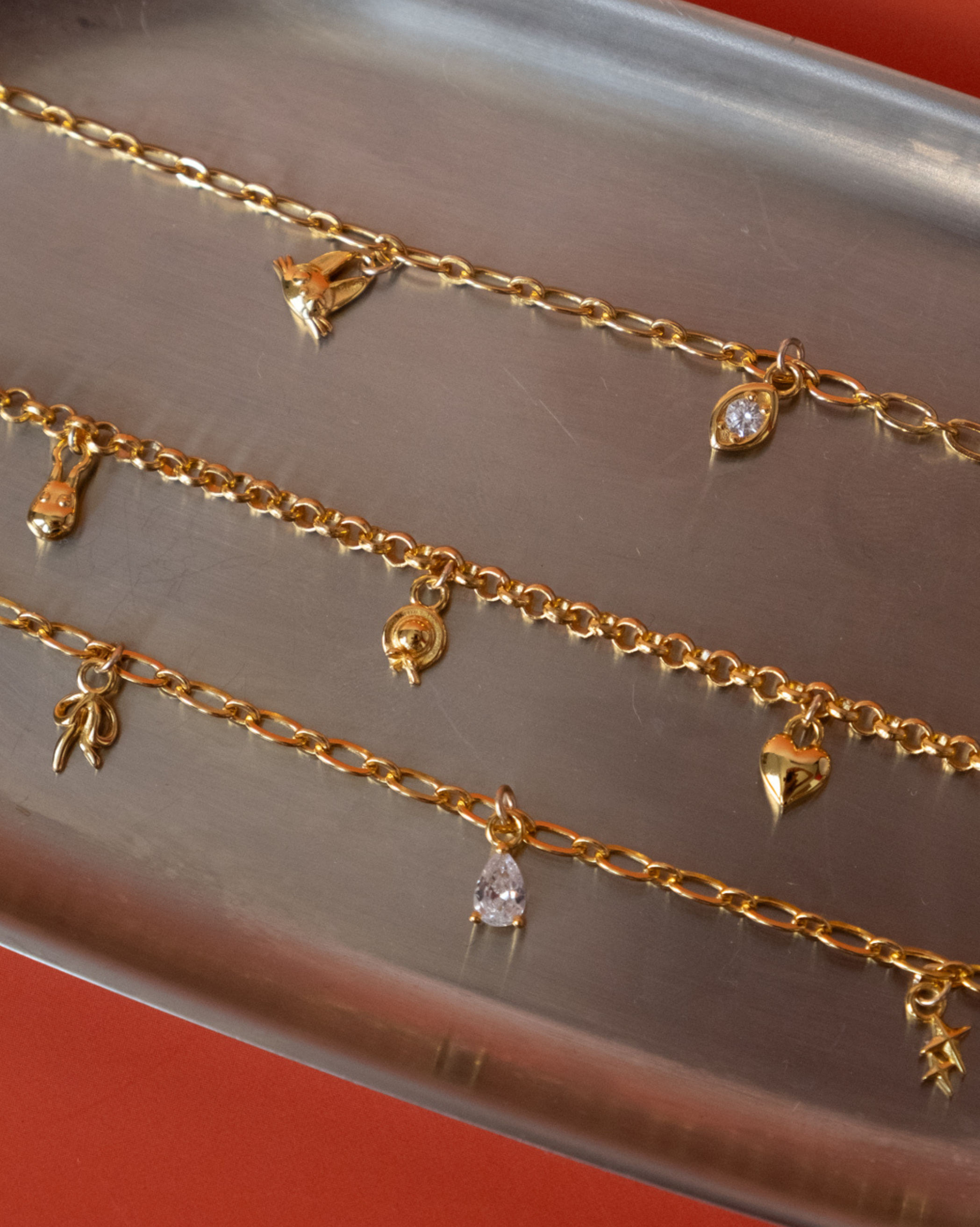 Rolo Charm Bracelet for Women - Elegant Gold & Silver Layered Chain Bracelet with Dainty Charms - Perfect for Gifts, Parties, and Everyday Wear