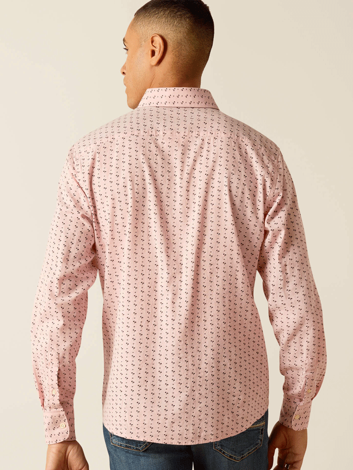 Ariat Men's Marshall Stretch Modern Fit Shirt - Comfortable Western Style Button Down Shirt for Cowboy, Ranch Work & Casual Wear - Rose Color