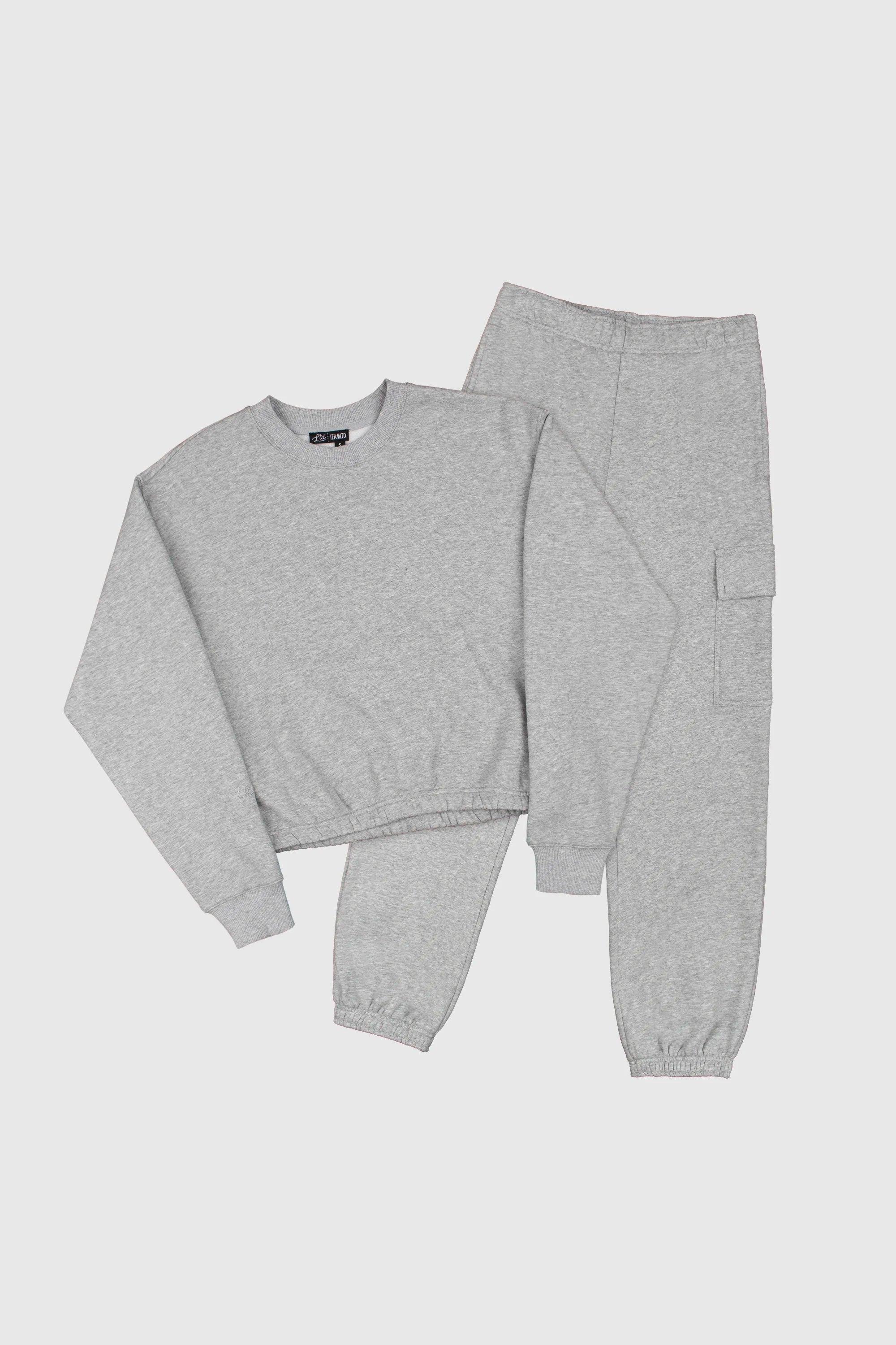 Stylish Grey Cinch Fleece Jogger Set for Women - Cozy Athletic Lounge Wear for Gym, Yoga & Casual Outfits